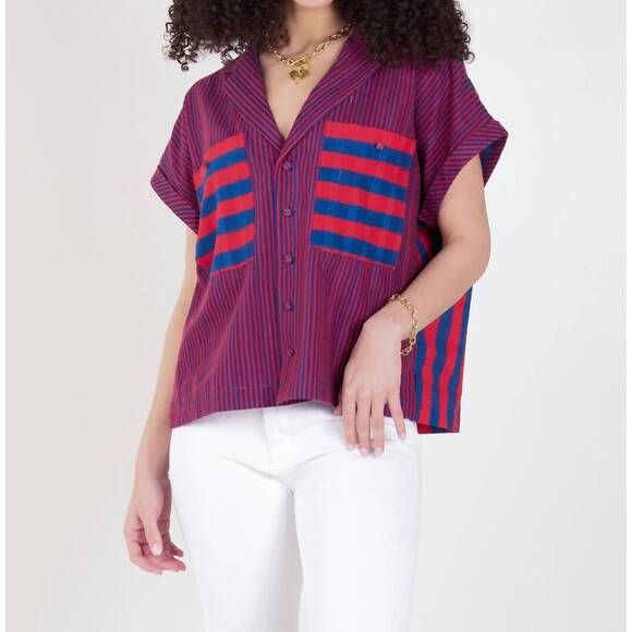 NEW EMILY MCCARTHY luna top in americano stripe